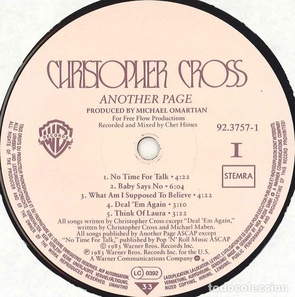 Discos de vinilo: Christopher Cross, Another Page - LP - Foto 3