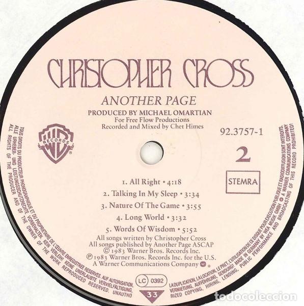 Discos de vinilo: Christopher Cross, Another Page - LP - Foto 4