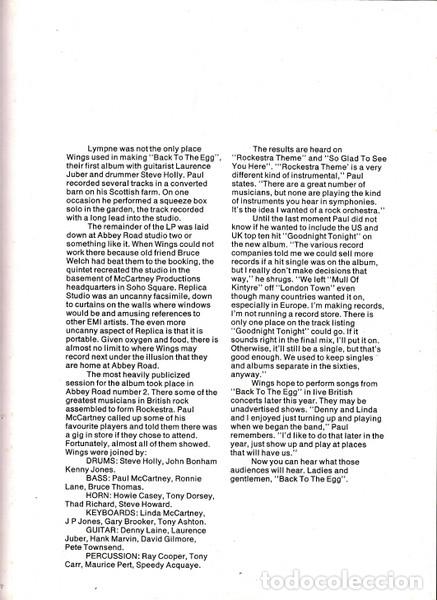Discos de vinilo: Wings, Back To The Egg - LP - Foto 10