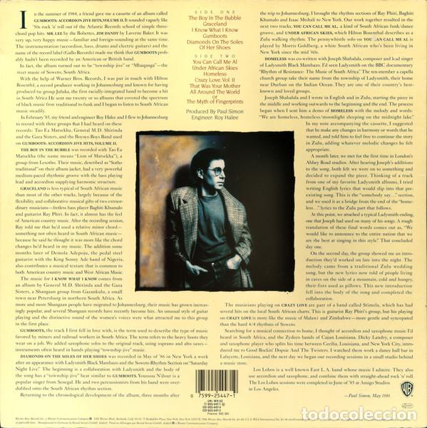 Discos de vinilo: Paul Simon, Graceland - LP - Foto 2