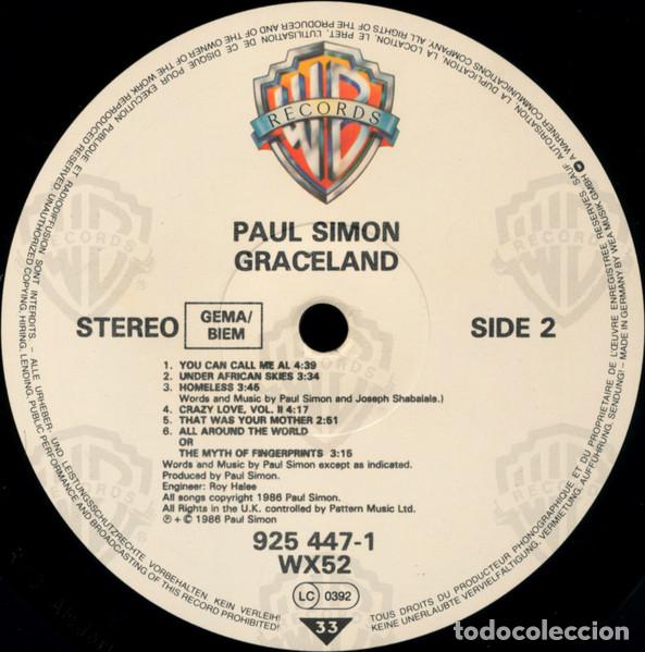 Discos de vinilo: Paul Simon, Graceland - LP - Foto 4