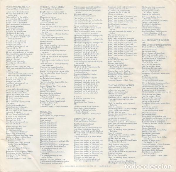Discos de vinilo: Paul Simon, Graceland - LP - Foto 6