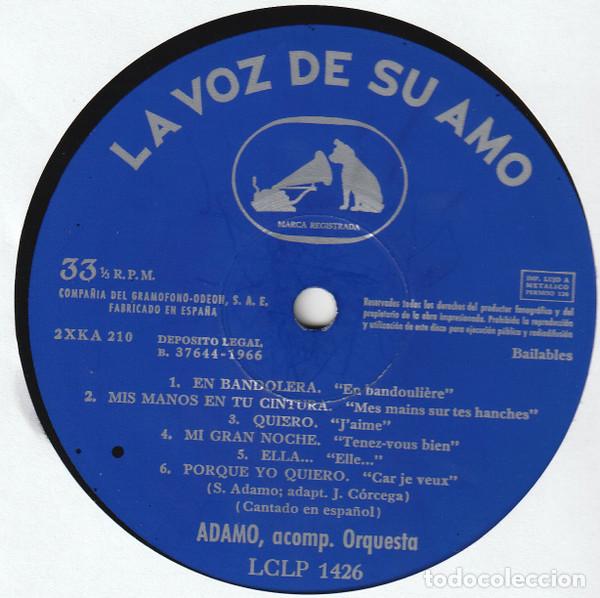 Discos de vinilo: Adamo, Canta En Espa&ntilde;ol - LP - Foto 3