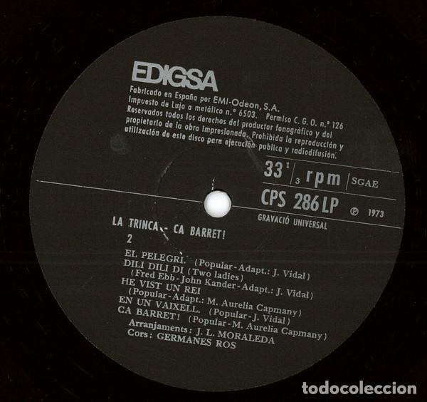 Discos de vinilo: La Trinca, Ca-Barret! - LP - Foto 4