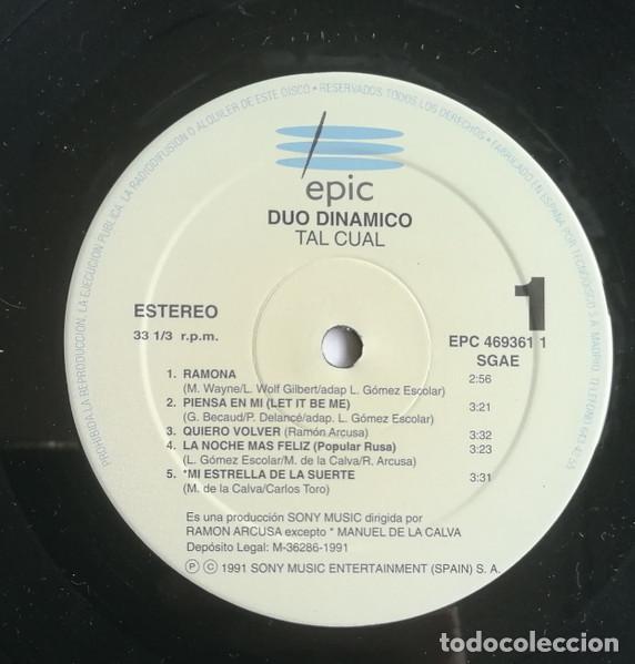 Discos de vinilo: D&uacute;o Din&aacute;mico, Tal Cual - LP - Foto 3