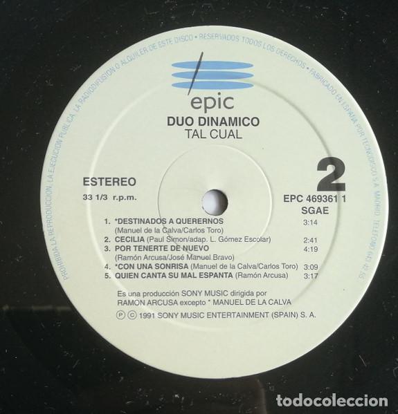 Discos de vinilo: D&uacute;o Din&aacute;mico, Tal Cual - LP - Foto 4