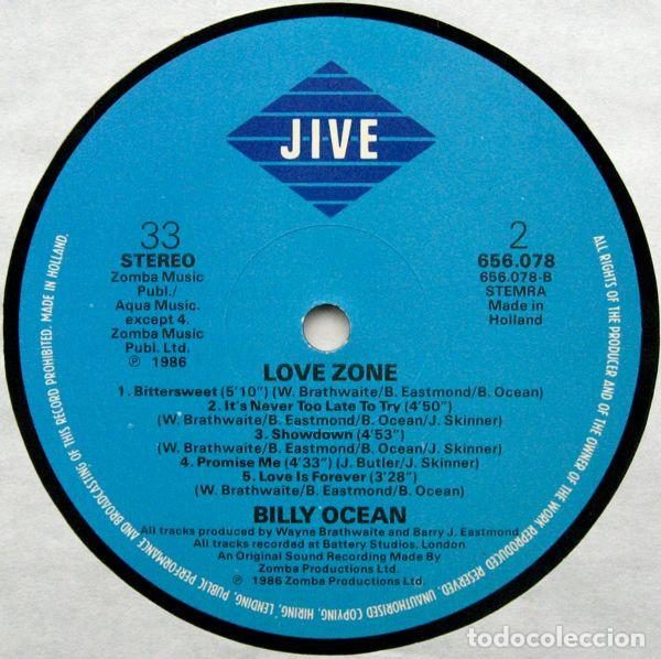 Discos de vinilo: Billy Ocean, Love Zone - LP - Foto 4