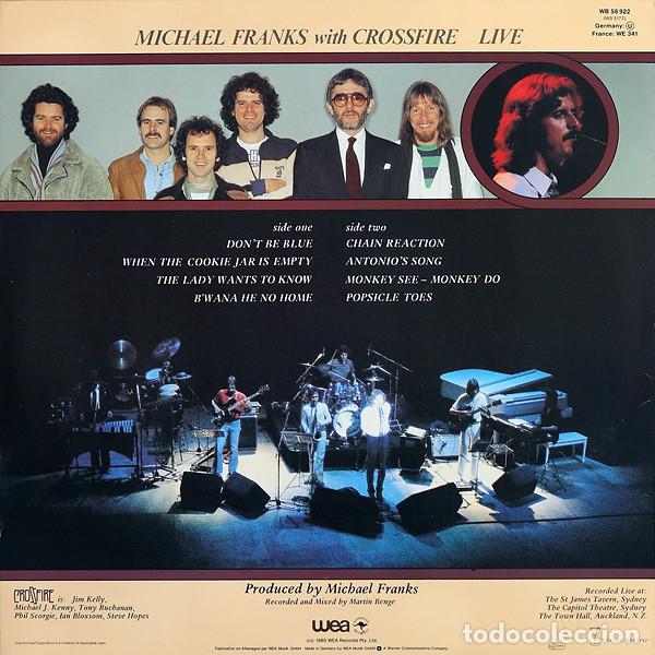 Discos de vinilo: Michael Franks, Crossfire, Live - LP - Foto 2