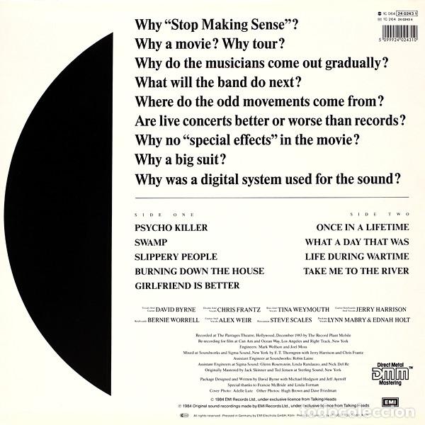 Discos de vinilo: Talking Heads, Stop Making Sense - LP - Foto 2