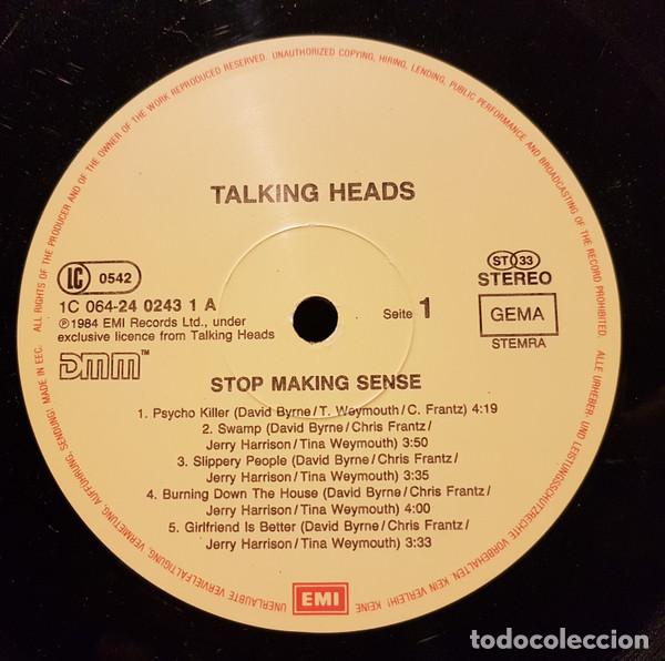 Discos de vinilo: Talking Heads, Stop Making Sense - LP - Foto 3