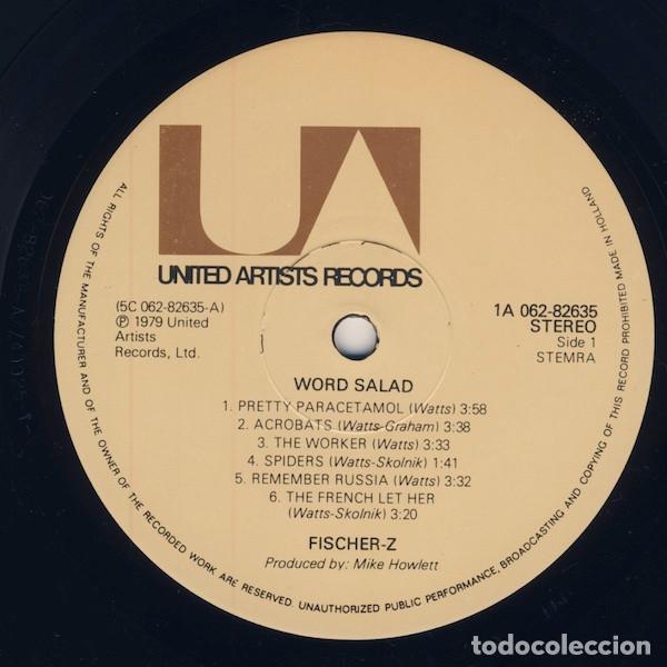 Discos de vinilo: Fischer-Z, Word Salad - LP - Foto 3