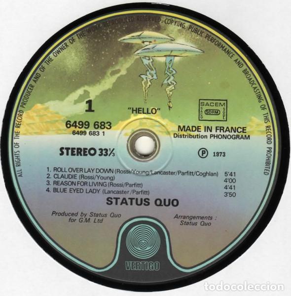 Discos de vinilo: Status Quo, Hello! - LP - Foto 3