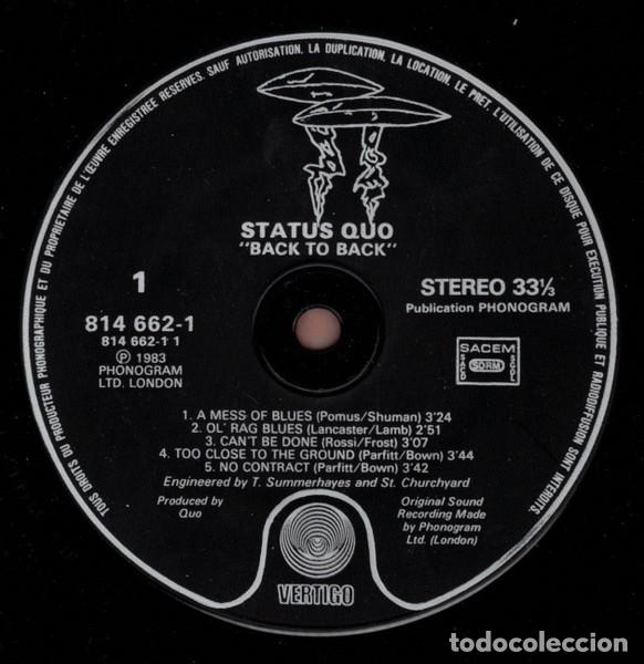 Discos de vinilo: Status Quo, Back To Back - LP - Foto 3