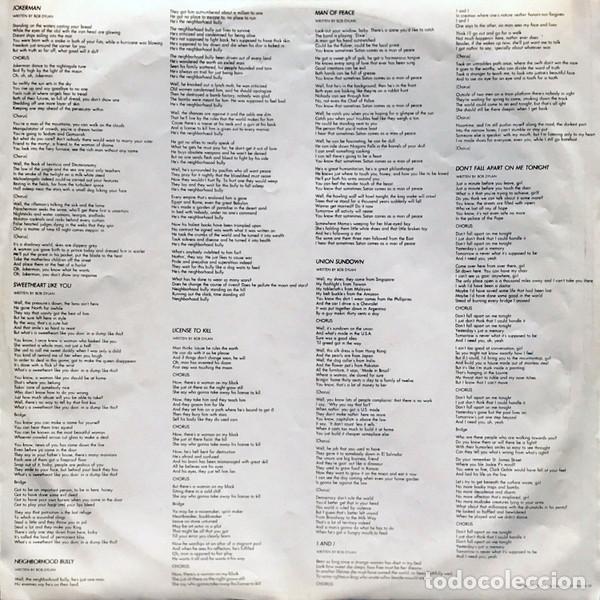 Discos de vinilo: Bob Dylan, Infidels - LP - Foto 5