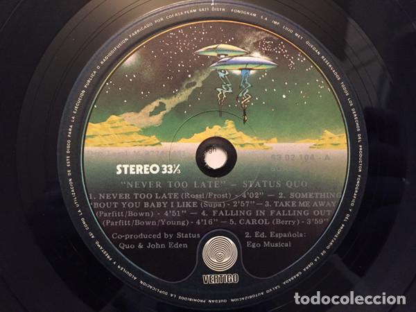 Discos de vinilo: Status Quo, Never Too Late - LP - Foto 3