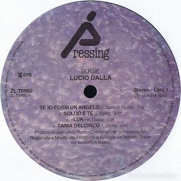 Discos de vinilo: Lucio Dalla, Bugie - LP - Foto 3