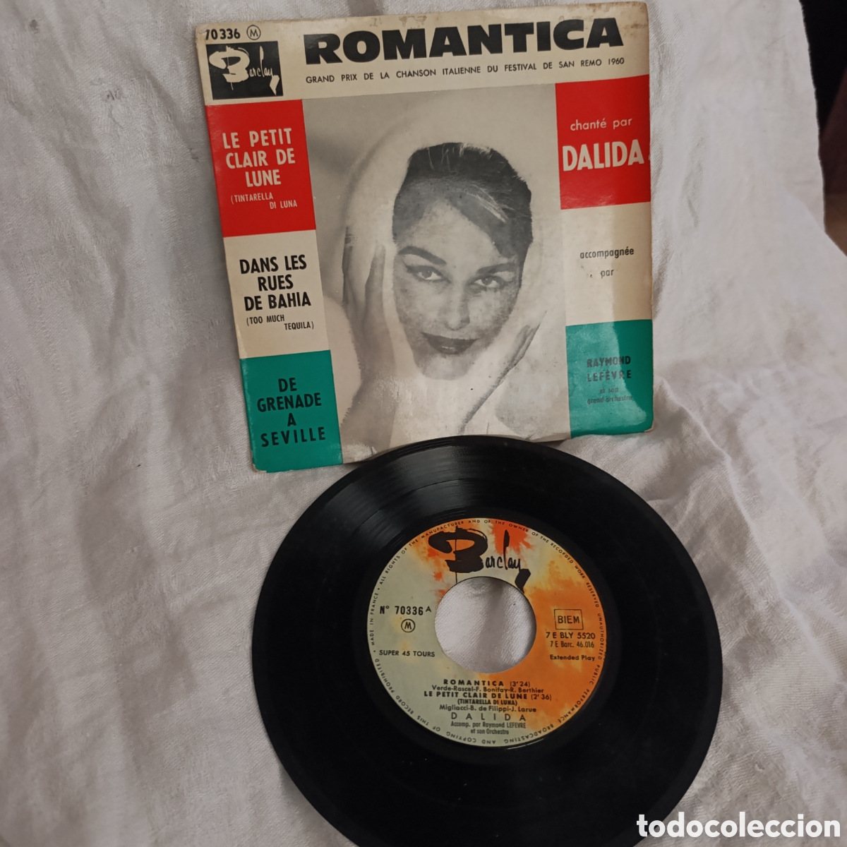 Discos de vinilo: Vinilo EP 7'' Dalida - Romantica (1960) Francia | Sello Barclay 70336