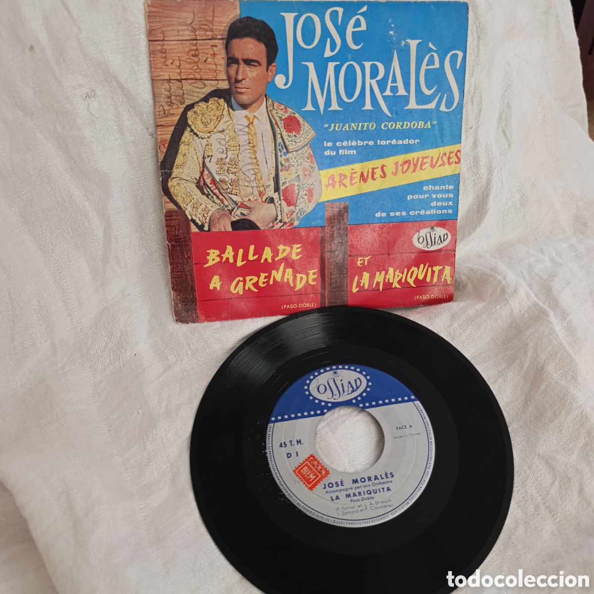 Discos de vinilo: Vinilo 45 RPM Jos&eacute; Morales - EP Ar&egrave;nes Joyeuses (Sello Ossiad, Francia) - Pasodobles / Taurino,1958
