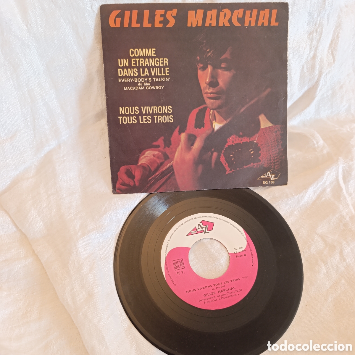 Discos de vinilo: Vinilo 7&rdquo; Gilles Marchal &ndash; Comme Un &Eacute;tranger Dans La Ville (Disc'Az, 1969) SG 126