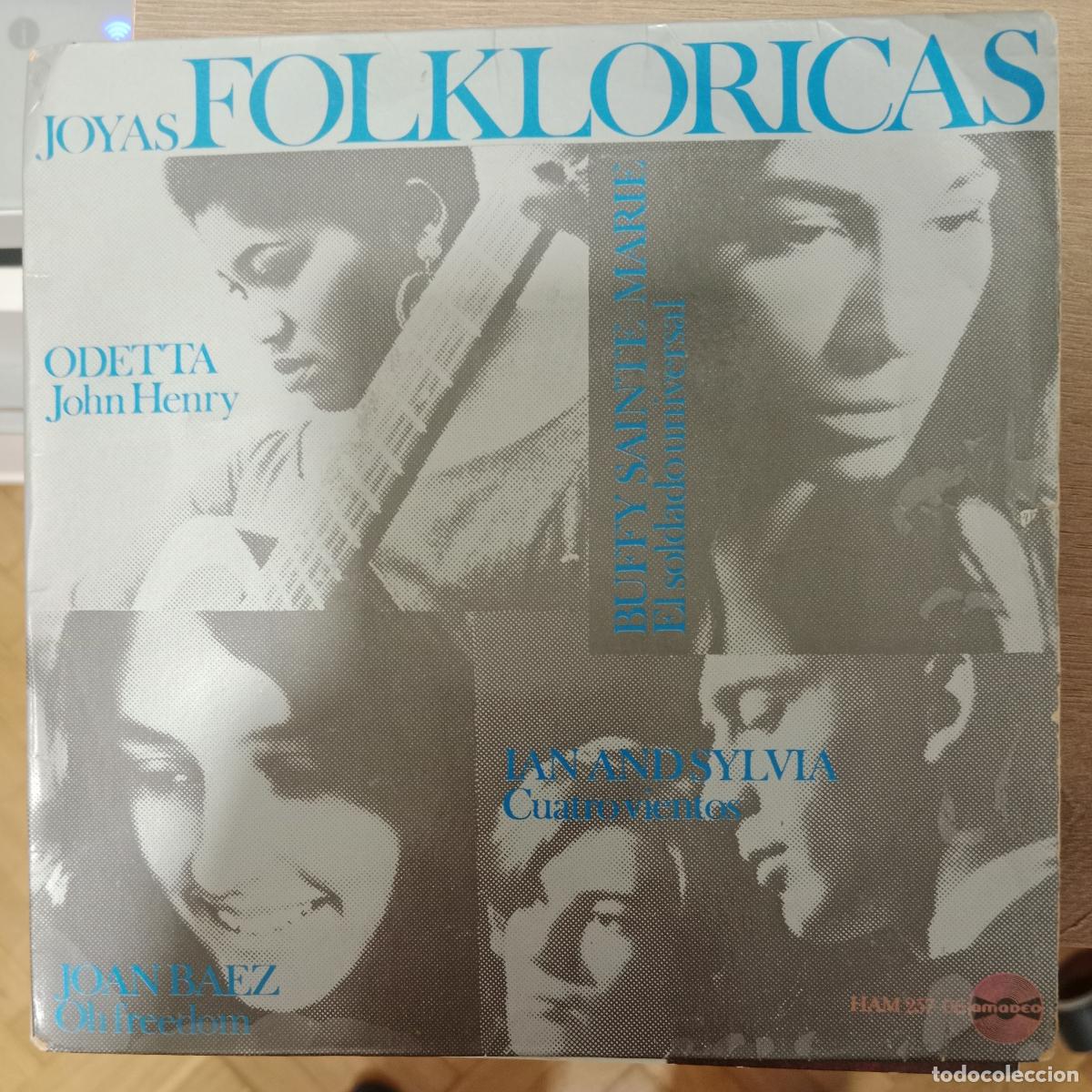 Discos de vinilo: Odetta / Joan Baez / Buffy Sainte-Marie / Ian And Sylvia* &ndash; Joyas Folkloricas Single Espa&ntilde;a 1965