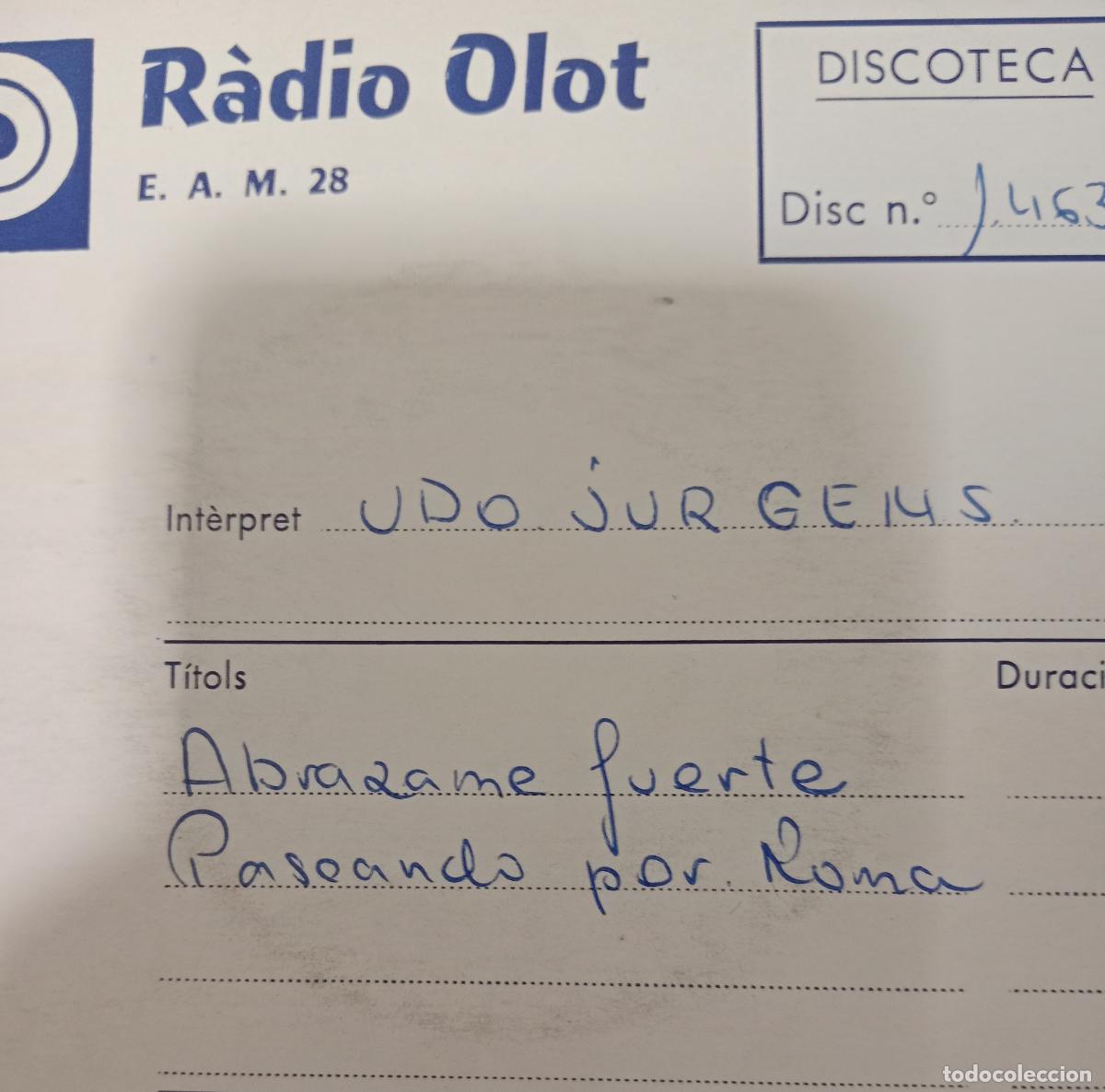 Discos de vinilo: Udo J&uuml;rgens &ndash; Abr&aacute;zame Fuerte Single Espa&ntilde;a 1965
