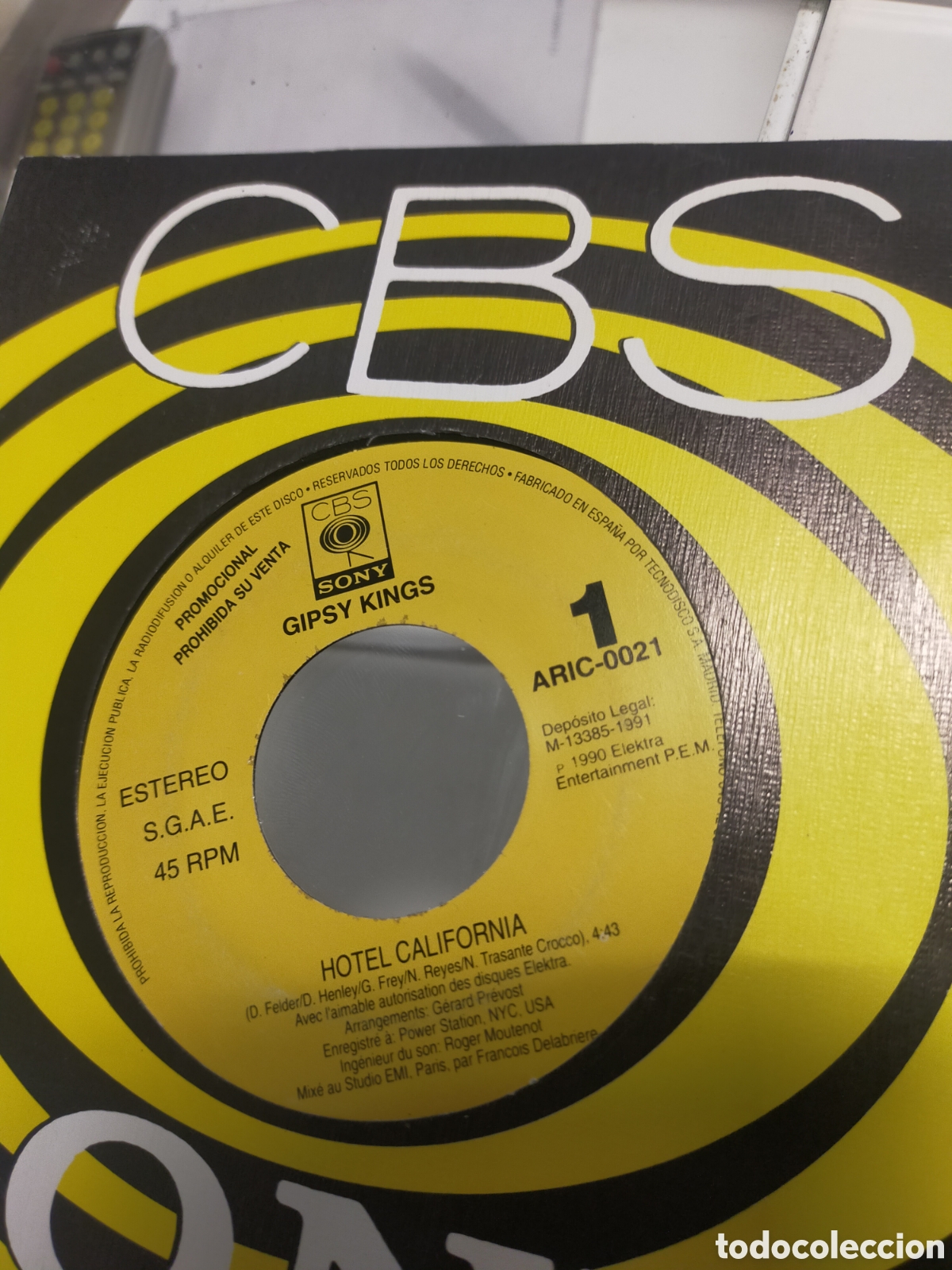 Discos de vinilo: Gipsy kings single promocional por una sola cara hotel california 1991