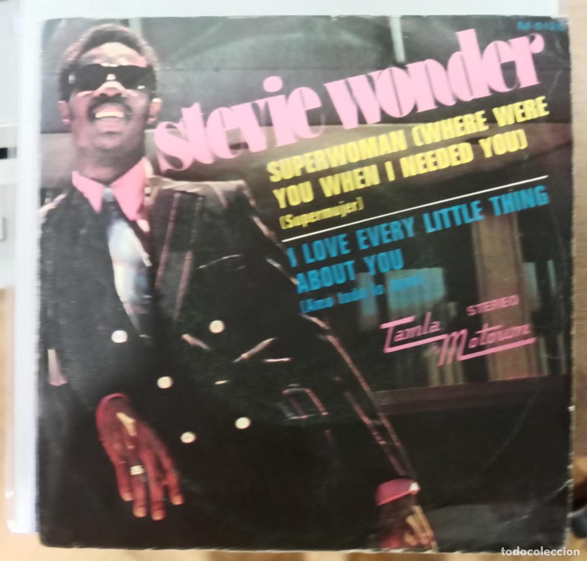 Discos de vinilo: Stevie Wonder &ndash; Superwoman (Where Were You When I Needed You) single 1972 Espa&ntilde;a