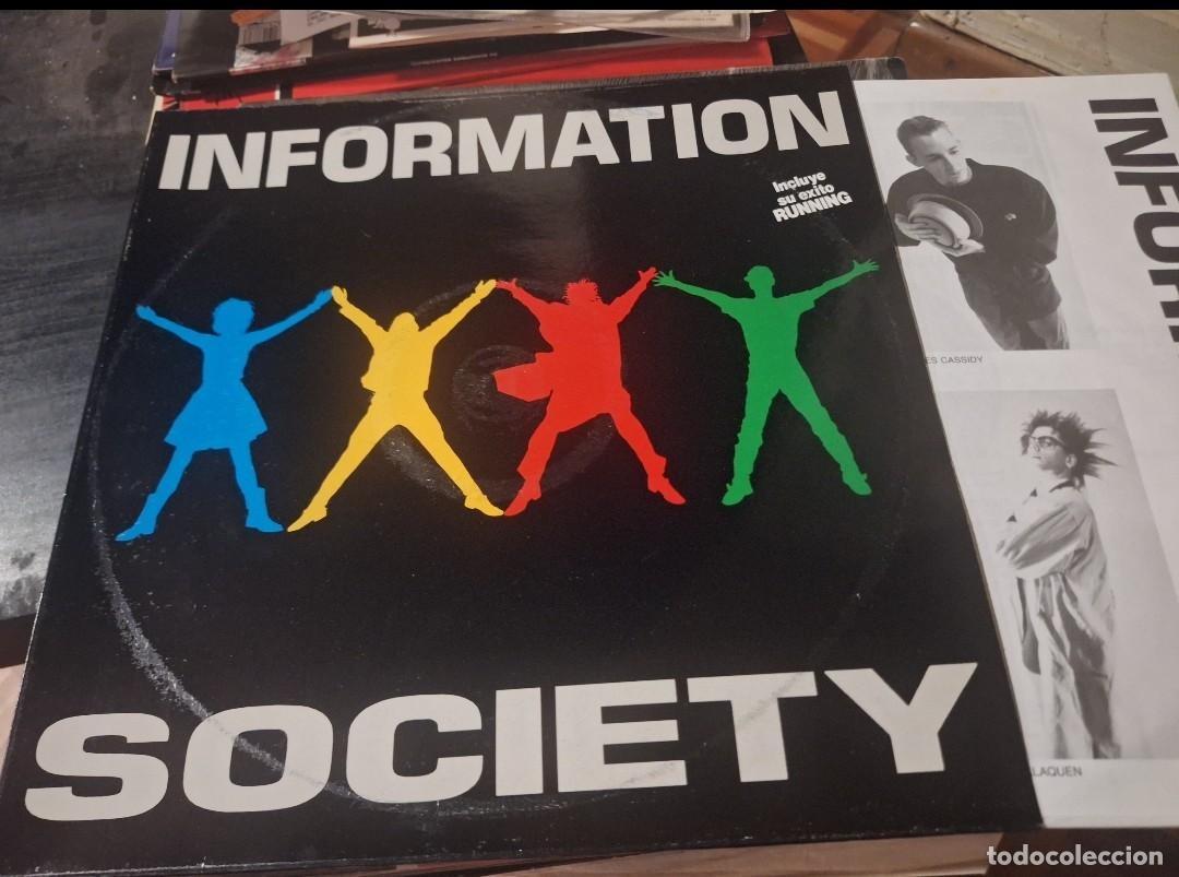 Discos de vinilo: INFORMATION SOCIETY - RUNNING LP GASA 1990 + INSERT - SYNTH POP TECHNO - Foto 1