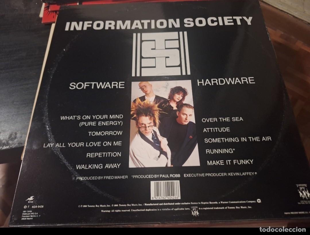 Discos de vinilo: INFORMATION SOCIETY - RUNNING LP GASA 1990 + INSERT - SYNTH POP TECHNO - Foto 2