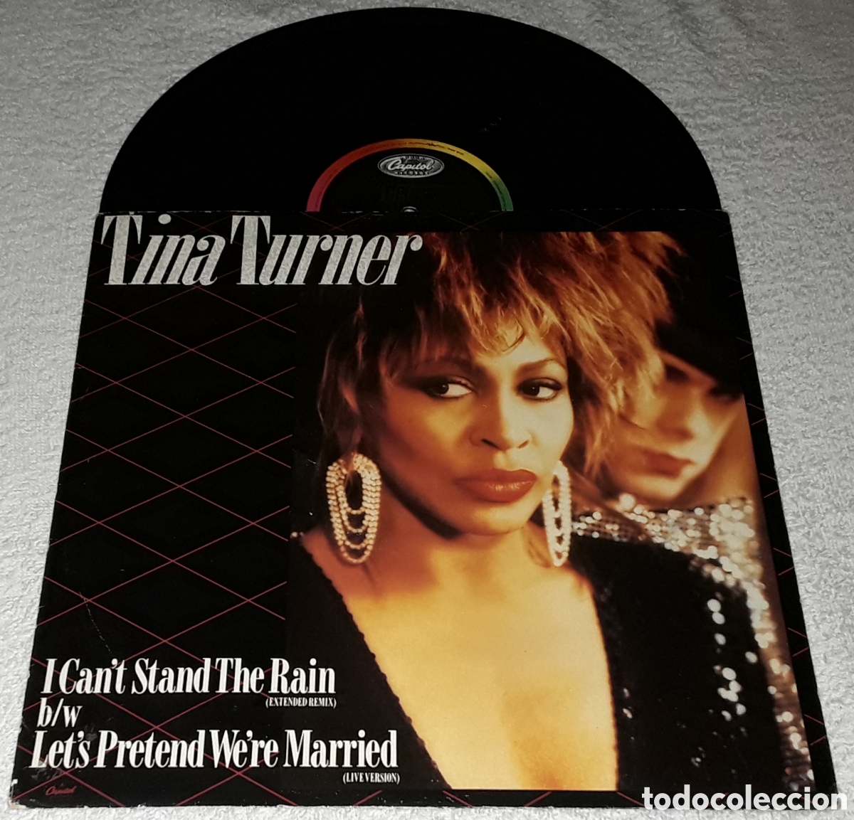 Discos de vinilo: MAXI - TINA TURNER - I CAN'T STAND THE RAIN / LET'S PRETEND WE'RE MARRIED - MADE IN UK