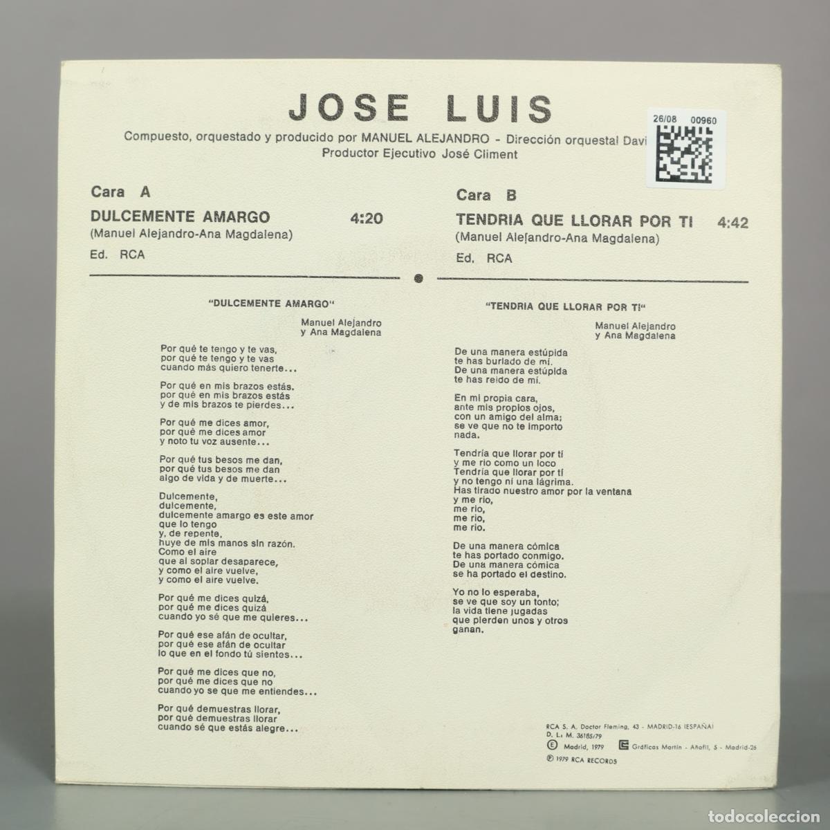 Discos de vinilo: SINGLE. Ven - Jos&eacute; Luis Rodr&iacute;guez - Foto 2