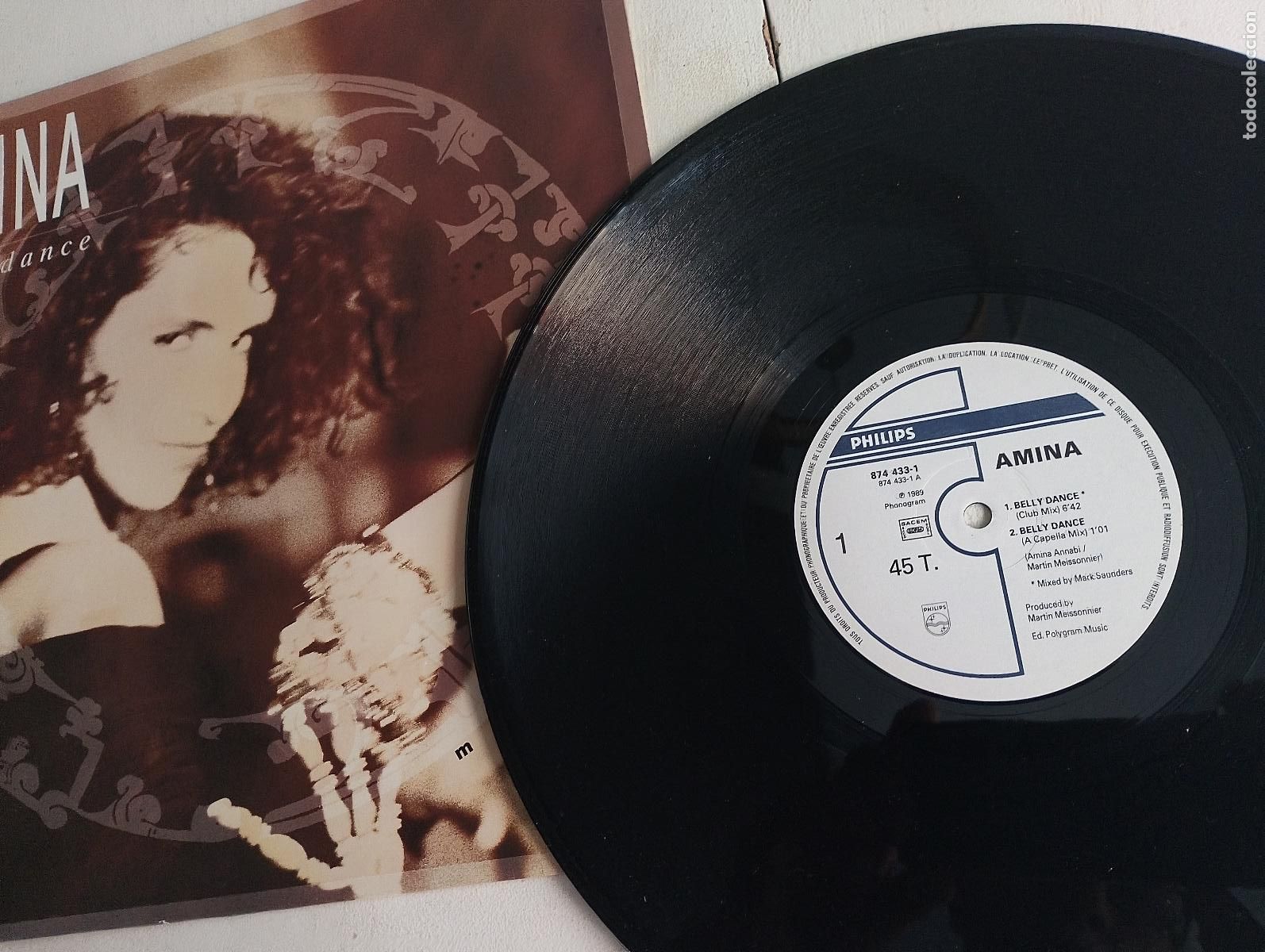 Discos de vinilo: Amina &ndash; Belly Dance, 1989 Electronic Breakbeat - Foto 3