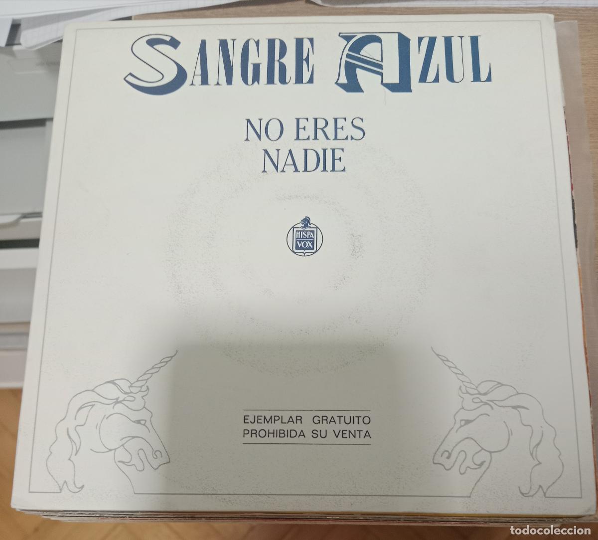Discos de vinilo: Sangre Azul &ndash; No Eres Nadie / No Eres Nadie single PROMO 1988