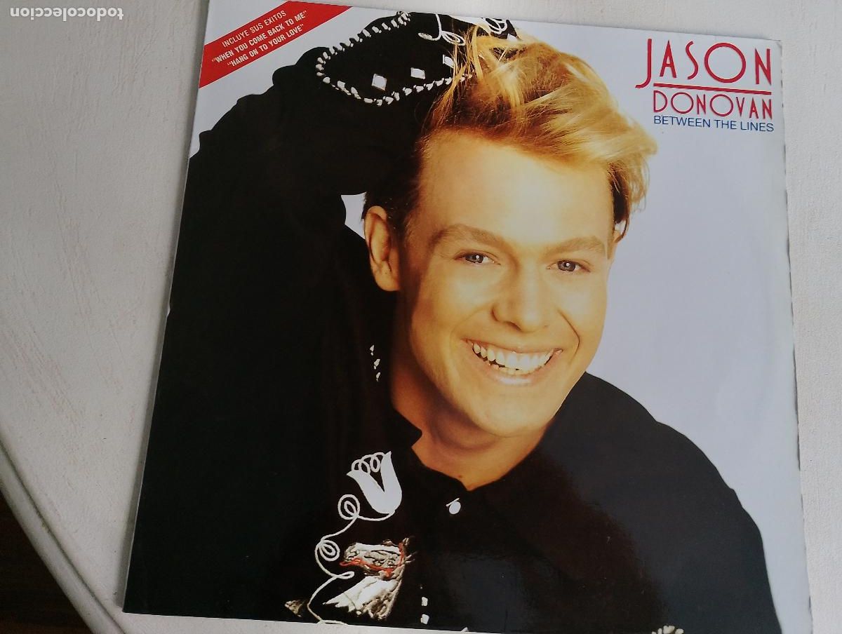 Discos de vinilo: Jason Donovan &ndash; Between The Lines, ed espa&ntilde;ola, con el encarte,1990 Electronic Hi NRG, Synth-pop