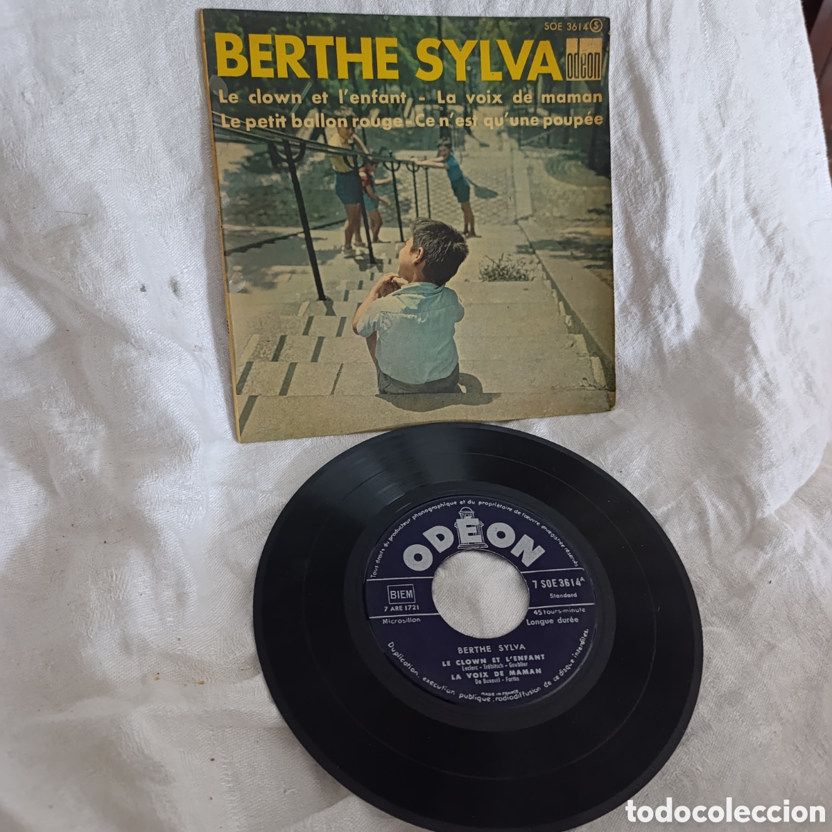 Discos de vinilo: Music hall,Vinilo EP Berthe Sylva &ndash; Le Clown et l'Enfant (Od&eacute;on, 1964) Francia