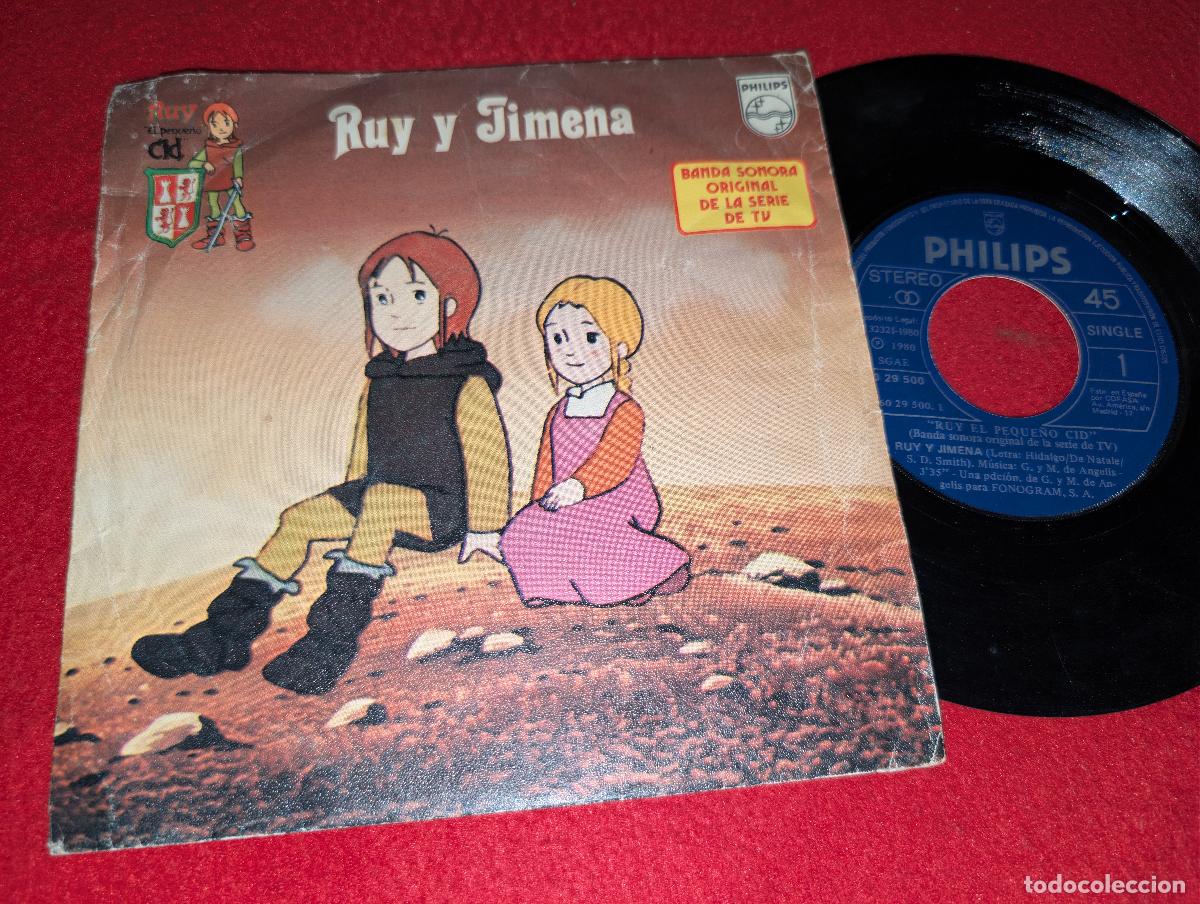 Discos de vinilo: RUY EL PEQUE&Ntilde;O CID Ruy y Jimena/Peca BSO OST 7'' SINGLE 1980 Philips TV DE ANGELIS DIBUJOS ANIMADOS