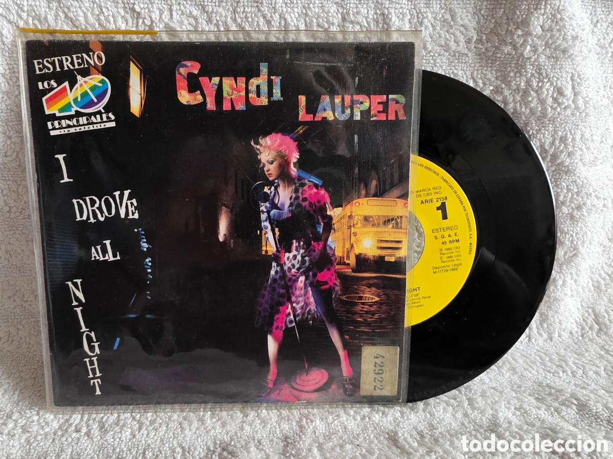 Discos de vinilo: CYNDI LAUPER- I DROVE ALL NIGHT - Edc. 40 PRINCIPALES