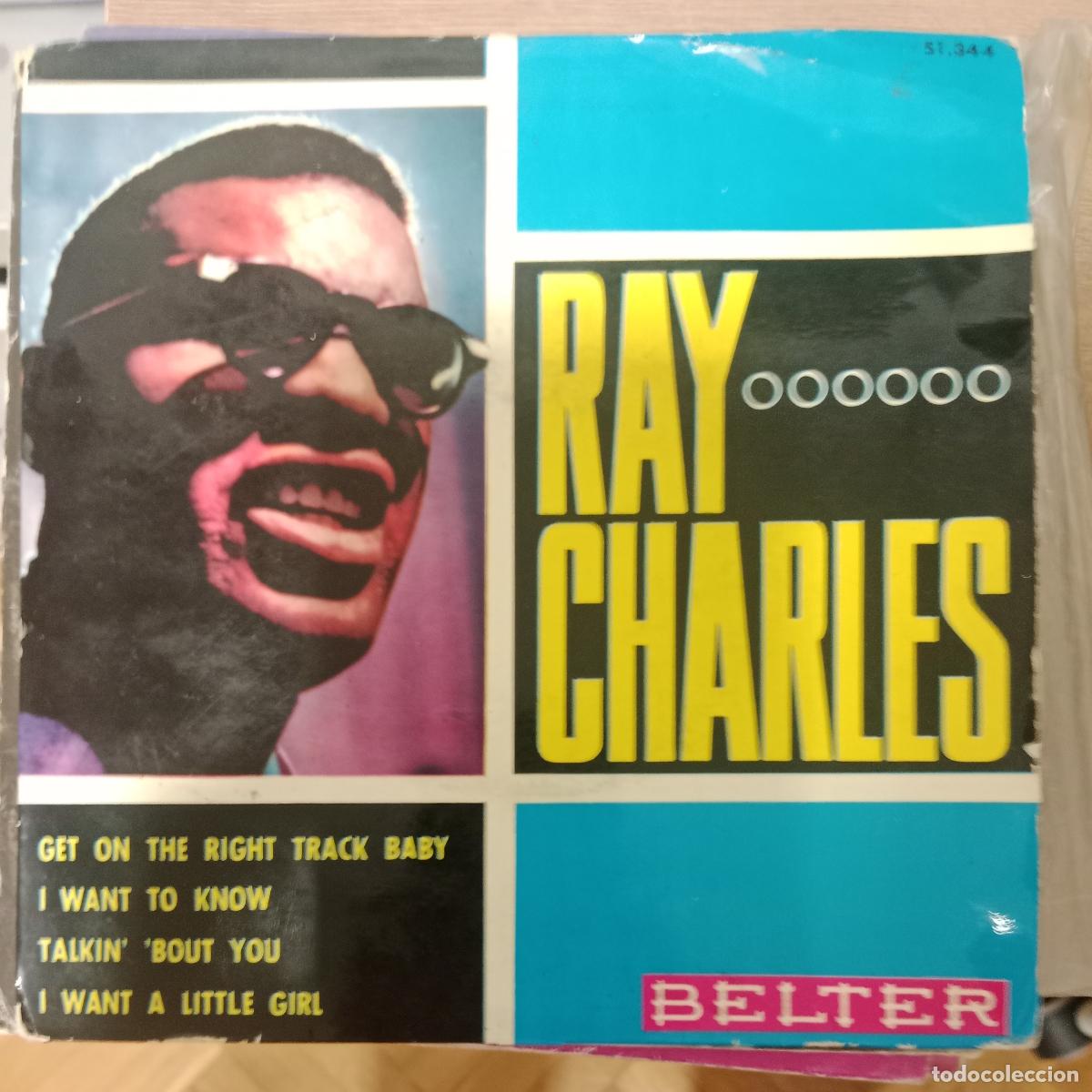 Discos de vinilo: Ray Charles &ndash; Get On The Right Track Baby single Espa&ntilde;a 1963