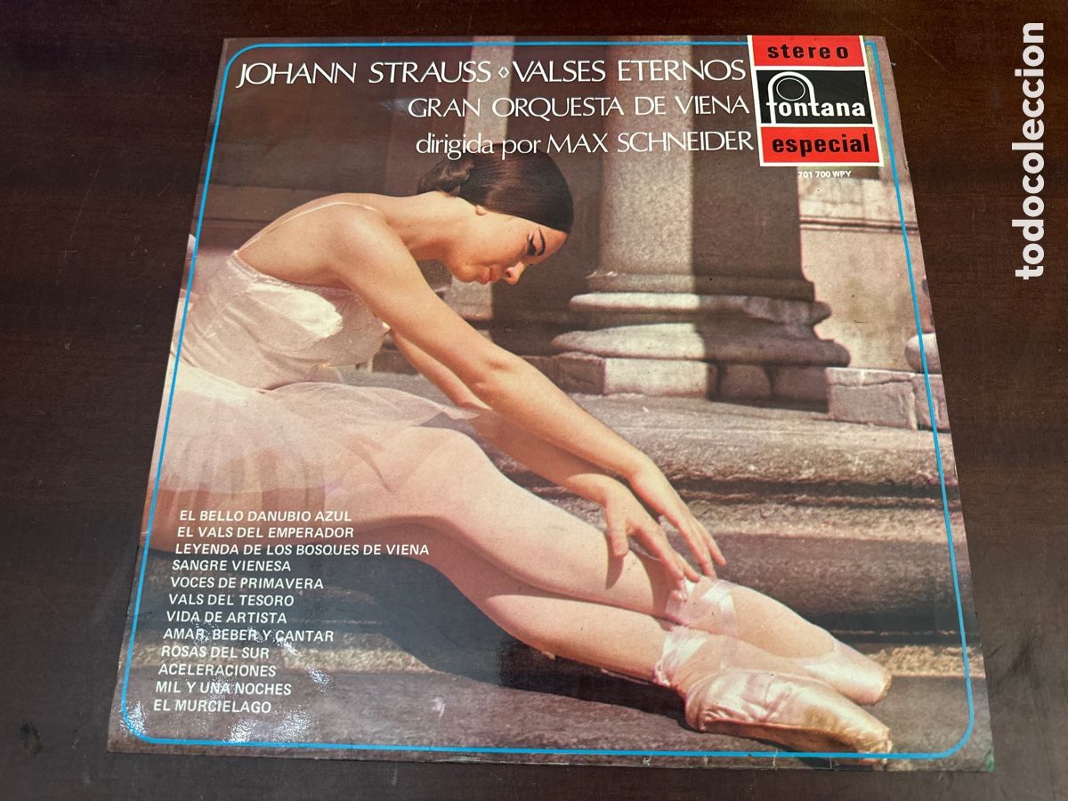 Discos de vinilo: LP - STRAUSS - VALSES ETERNOS (GRAN ORQUESTA DE VIENA, DR. MAX SCHNEIDER)(SPAIN, FONTANA 1969)