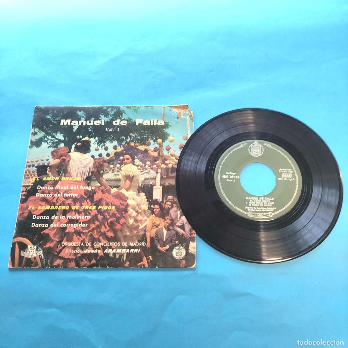 Discos de vinil: MANUEL DE FALLA . EL AMOR BRUJO . DANZA DEL FUEGO ** EP 4 CANCIONES ** JUANI