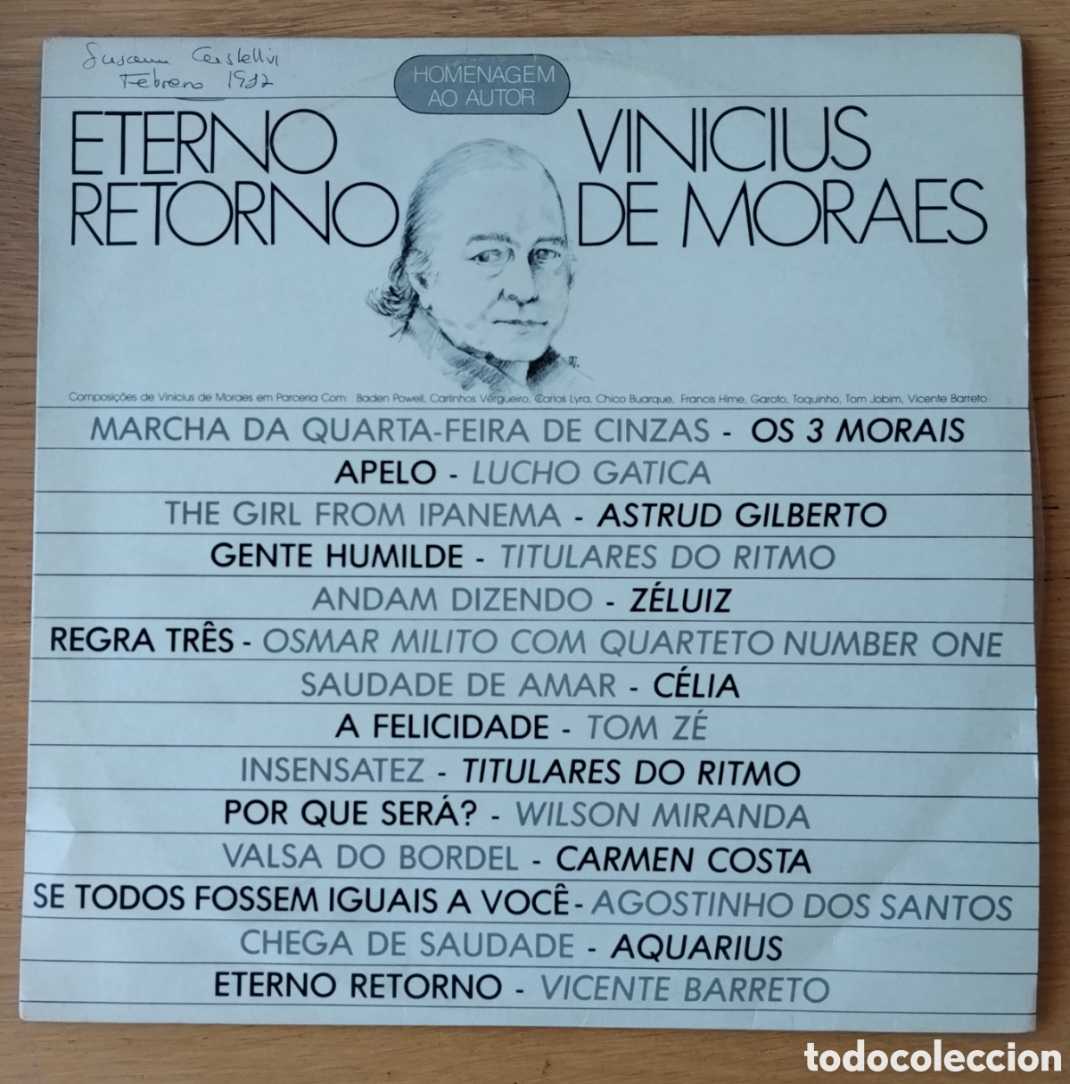 Discos de vinilo: V/A: &rdquo;ETERNO RETORNO. HOMENAGEM AO AUTOR VINICIUS DE MORAES&rdquo; - LP VINILO 1986 - BOSSA NOVA - MPB