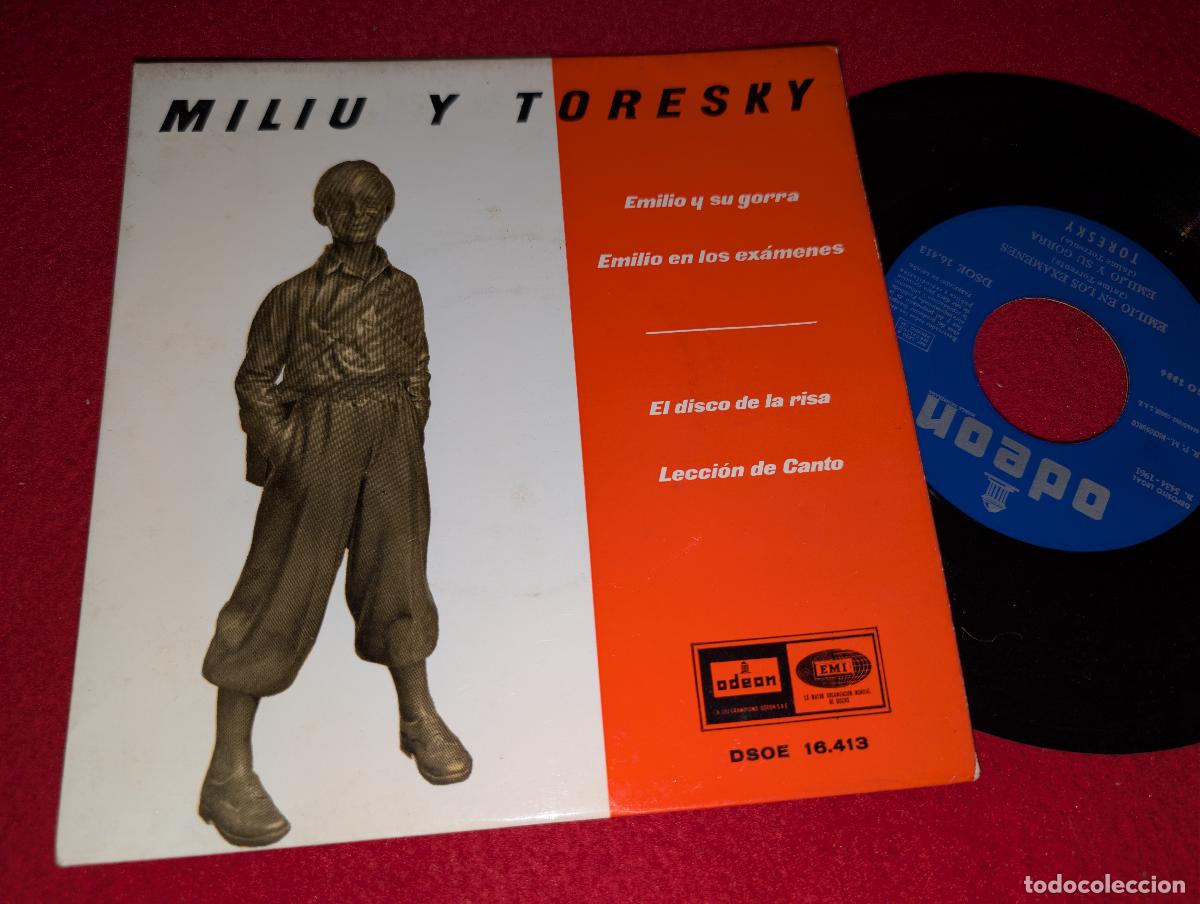 Discos de vinilo: MILIU Y TORESKY Emilio y su gorra/Emilio en los ex&aacute;menes +2 EP 7'' 1961 Odeon ESPA&Ntilde;A SPAIN