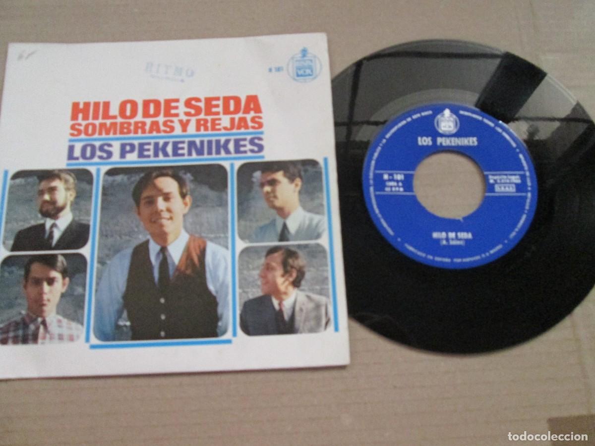 Discos de vinilo: LOS PEKENIKES - Hilo de seda / Sombras y rejas. Single, ed espa&ntilde;ola 7&rdquo; 1966. Magn&iacute;fico estado VG+/NM