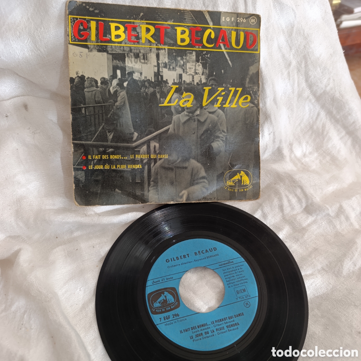 Discos de vinilo: Vinilo EP 7'' Gilbert B&eacute;caud - La Ville (1958) Francia