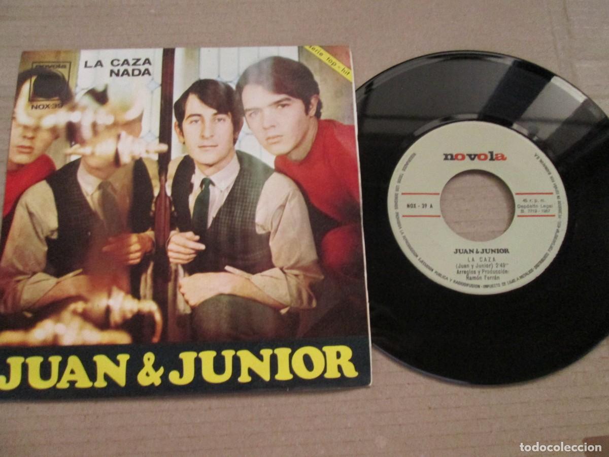 Discos de vinilo: JUAN & JUNIOR - La Caza /Nada. Single, ed espa&ntilde;ola 7&rdquo; 1967. Magn&iacute;fico estado (VG+/NM)