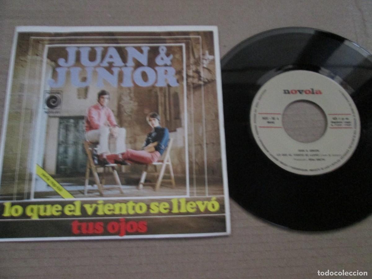 Discos de vinilo: JUAN & JUNIOR - Lo que el viento se llev&oacute; / Tus ojos. Single, ed espa&ntilde;ola 7&rdquo; 1969. Magn&iacute;fico. VG+/NM