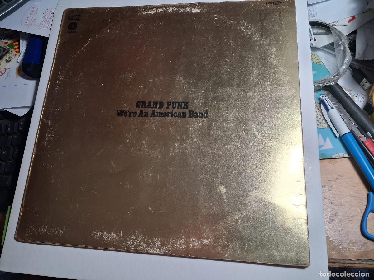 Discos de vinilo: lp grand funk. we're an american band. capitol 1973 spain. carpeta doble 2 pegatinas (buen estado)