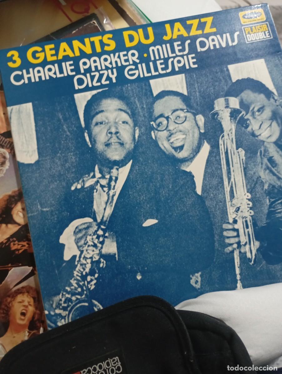 Discos de vinilo: lp doble Charlie Parker miles Davis dizzy Gillespie 3 geants dubjazz VG+++