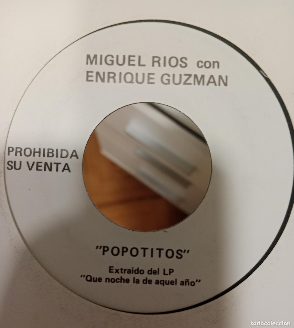 Discos de vinilo: Miguel R&iacute;os &ndash; Popotitos / Melodia Encadenada single PROMO 1987