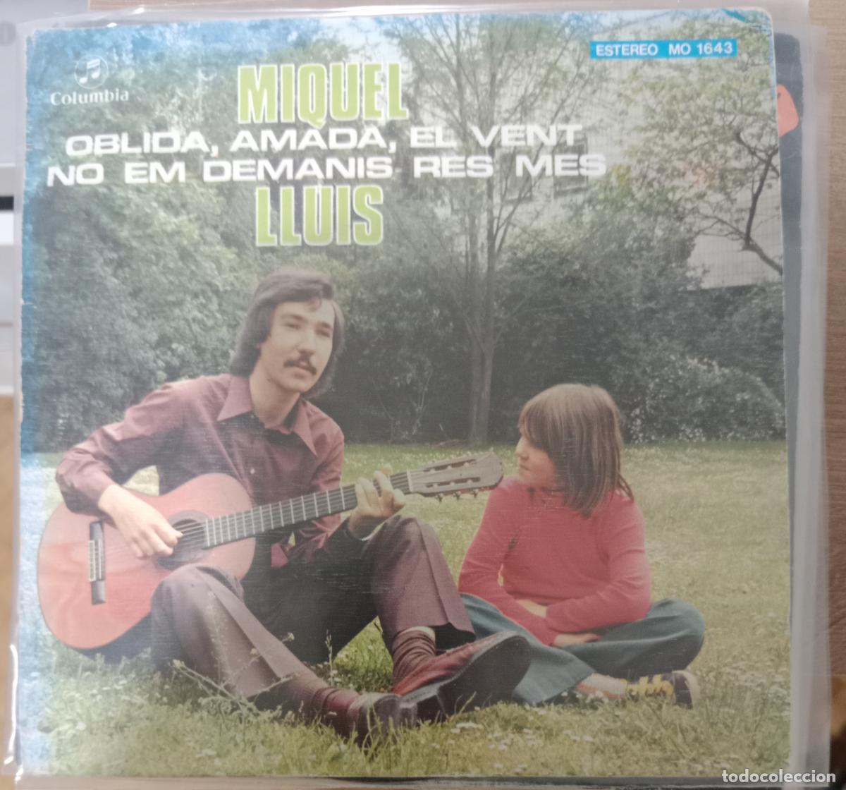 Discos de vinilo: Miquel Llu&iacute;s &ndash; Oblida, Amada, El Vent single 1976